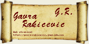 Gavra Rakićević vizit kartica